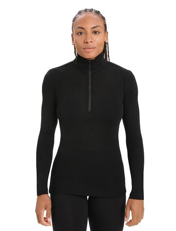 Base Layers Icebreaker Merino 175 Everyday Long Sleeve Half Zip Thermal Top Damskie Czarne | PL 1084BEXC